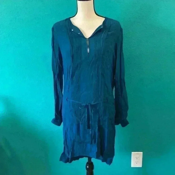 Diane von Furstenberg Sliced Dress Steel Blue size 2 - Picture 1 of 5